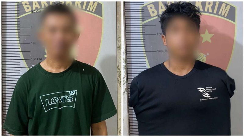 Dua pelaku pencurian kabel milik PT Pelindo Persero Tbk. Foto: Dokumen Polisi/Istimewa