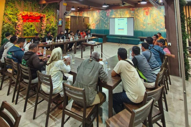 Kegiatan peluncuran Aplikasi Draiv Indonesia yang dilaksanakan di Calisto Cafe Kota Tanjungpinang. Foto: dokumen/istimewa