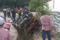 Penampakan kecelakaan di kawasan jalan Jenderal Sudirman Poros. Foto: Istimewa