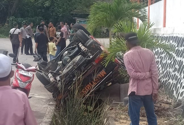 Penampakan kecelakaan di kawasan jalan Jenderal Sudirman Poros. Foto: Istimewa