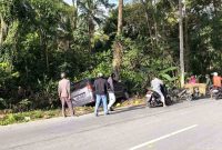 Minibus Tabrak Pohon Kelapa di Karimun, Pengemudi Hilang Tinggalkan Kendaraan. Foto: Istimewa/KepriHeadline.id