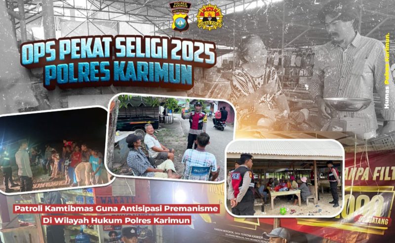 Personel Polres Karimun Berikan Himbauan Kamtibmas Kepada Masyarakat, Cegah Aksi Premanisme Dan Kejahatan Jalanan. Humas Polres Karimun