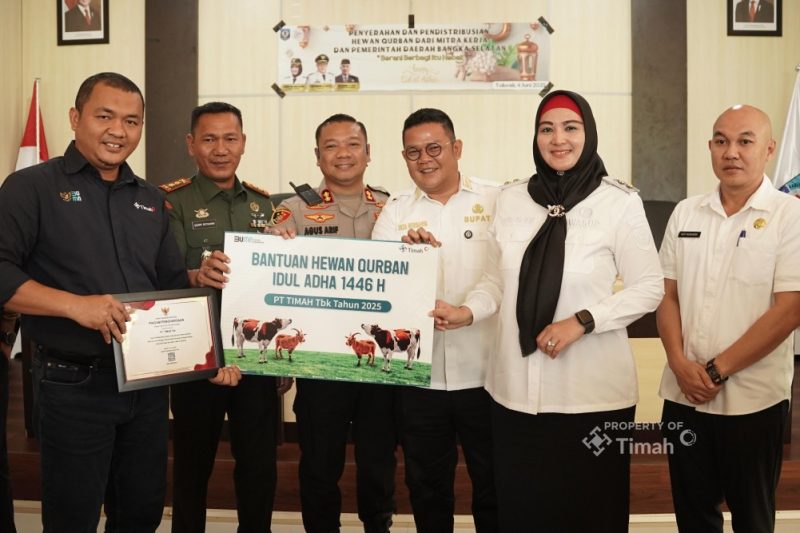 Idul Adha Penuh Berkah, PT Timah Salurkan Kurban Bagi Masyarakat di Bangka Selatan. FOTO: Corporate Communication PT Timah TbK