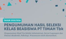 PT Timah Umumkan Hasil Seleksi Program Pemali Boarding School Kelas Beasiswa PT Timah Tahun 2025
