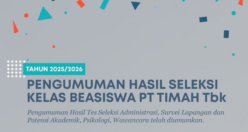 PT Timah Umumkan Hasil Seleksi Program Pemali Boarding School Kelas Beasiswa PT Timah Tahun 2025 . FOTO: Pamfet PT Timah