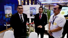 Wamen Ossy Tinjau _Booth_ Kementerian ATR/BPN di ICI 2025,  Perkenalkan Peran Strategis dalam Infrastruktur. FOTO: Biro Humas Kementerian ATR BPN