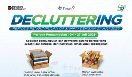 Rayakan HUT ke-49 Perusahaan, Karyawan PT Timah Terlibat Dalam Aksi Decluttering Berbagi Untuk Sesama