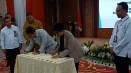 Bupati Karimun Kepala BPS Kepri menandatangani Nota Kesepakatan dan Pencanangan Desa Cinta Statistik (Cantik) di Kabupaten Karimun. 