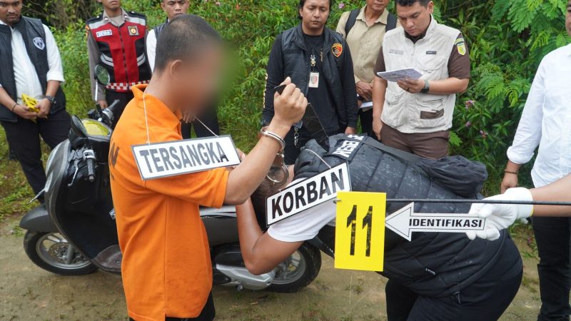 Rekonstruksi Kasus Pembunuhan di Karimun, 19 Adegan Peragakan Aksi Brutal Tersangka Arya Bunuh Mantan Istri
