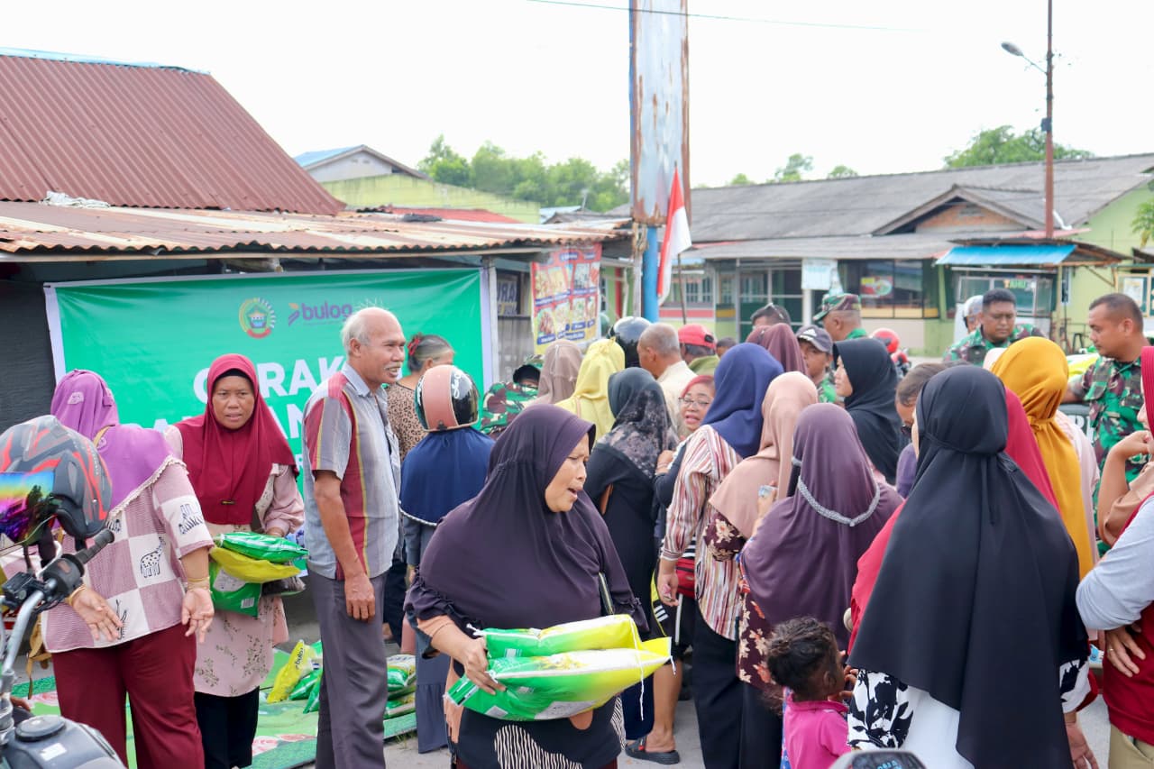 Kodim 0317/TBK Gelar Gerakan Pangan Murah, Ratusan Warga Karimun Antusias