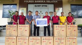 Dukung Program Ketahanan Pangan dan Pertanian, PT Timah Serahkan Mesin Tanam Jagung untuk Polres Bangka Selatan 