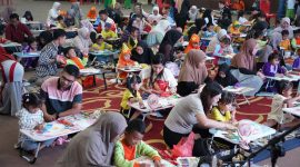 Ratusan Anak Antusias Ikuti Lomba Mewarnai Digelar PT MOS dan Komunitas Ibu Kreatif Karimun.