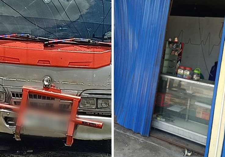Hindari Sepeda Motor, Minibus Sekolah Tabrak Kios di Karimun