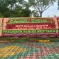 Penampakan Papan Bunga dari PT KMS yang salah menuliskan usia Kabupaten Karimun.