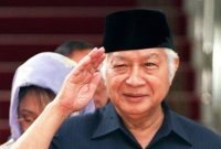 Foto: Presiden Kedua Republik Indonesia, Soeharto. (AGUS LOLONG / AFP)