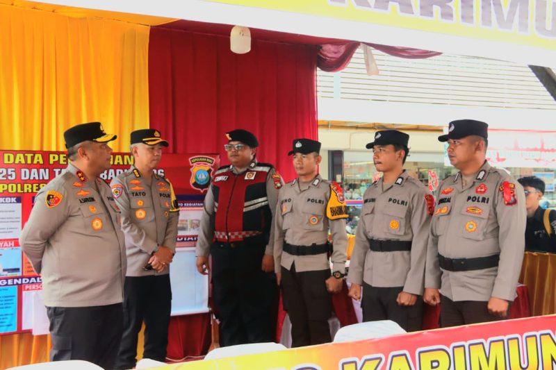 Kapolda Kepri Pastikan Kesiapan Pos Pengamanan Nataru di Karimun. FOTO: Humas Polres Karimun