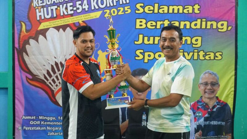 Kementerian ATR/BPN Raih Dua Piala di Kejuaraan Bulutangkis HUT ke-54 KORPRI
