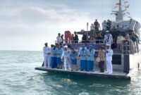 Peringati Hari Dharma Samudera, Lanal Tanjung Balai Karimun Gelar Ziarah dan Tabur Bunga . FOTO: ISTIMEWA/LANAL TBK