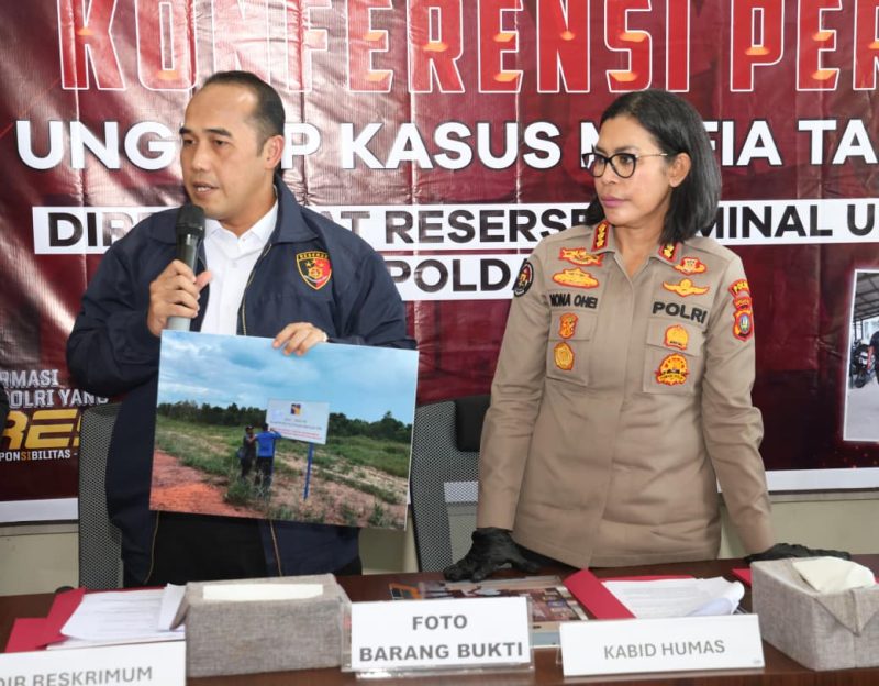 Polda Kepri Ungkap Kasus Mafia Tanah di Pulau Rempang, Satu Tersangka Ditahan. FOTO: HUMAS POLDA KEPRI/KEPRIHEADLINE.ID
