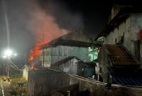Api membakar dua rumah kosong di Vila Bukit Balai Permai Karimun. FOTO: DOKUMEN POLISI/KEPRIHEADLINE.ID