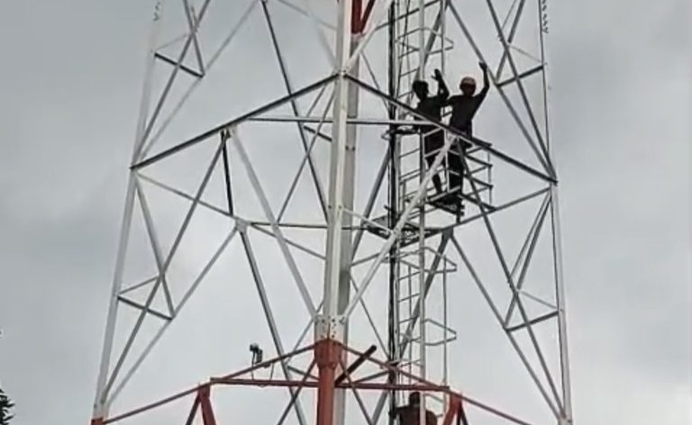 Aksi Heroik Brimob Polda Kepri Bujuk Pria Turun dari Tower 100 Meter di Batu Aji