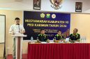 IPDA Omkenedi menyampaikan Laporan Pertanggungjawaban saat menjadi Ketua PBSI Karimun periode 2021-2025. FOTO: PBSI KARIMUN/KEPRIHEADLINE.ID