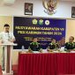IPDA Omkenedi menyampaikan Laporan Pertanggungjawaban saat menjadi Ketua PBSI Karimun periode 2021-2025. FOTO: PBSI KARIMUN/KEPRIHEADLINE.ID
