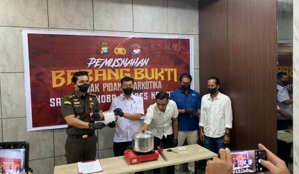 Polres Karimun Musnahkan 344,44 Gram Sabu Tangkapan Periode Maret 2026