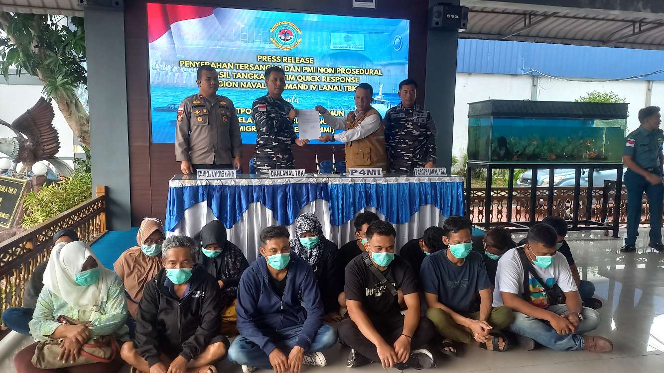 Lanal TBK Gagalkan Penyelundupan 14 PMI Ilegal ke Malaysia, Tekong Positif Narkoba