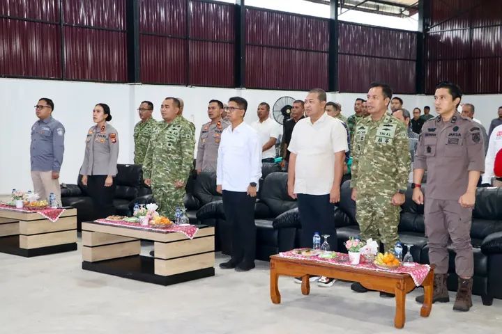 Kodim 0317/TBK Hadiri Vidcon Peresmian 1.061 KDKMP oleh Presiden Prabowo