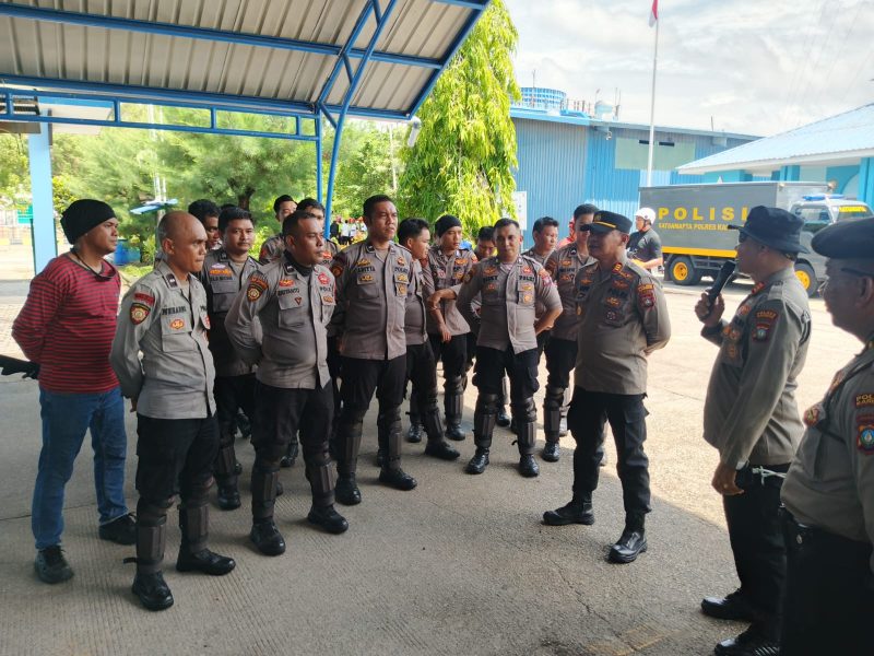 Simulasi Tanggap Darurat di PLTU Sebatak Karimun, Polres Karimun Turunkan Pleton Dalmas