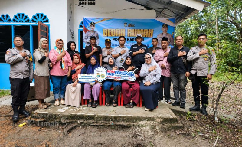 Rumah Rusak Dua Tahun Akhirnya Layak Huni, Nelayan Karimun Bersyukur Dapat Bantuan PT Timah dan Polres Karimun