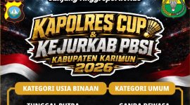 Polres Karimun Gelar Turnamen Bulutangkis Kapolres Karimun Cup 2026, Gratis dan Berhadiah Rp10 Juta