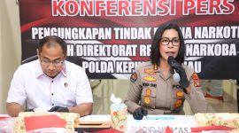Konferensi Pers Pengungkapan 7 Kasus Narkotika di Batam dan Karimun periode Awal Agustus 2026.