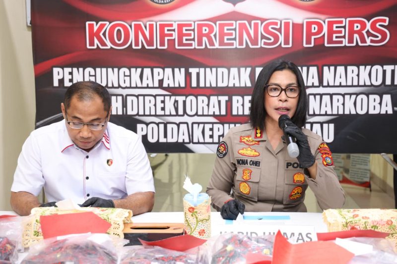 Konferensi Pers Pengungkapan 7 Kasus Narkotika di Batam dan Karimun periode Awal Agustus 2026.