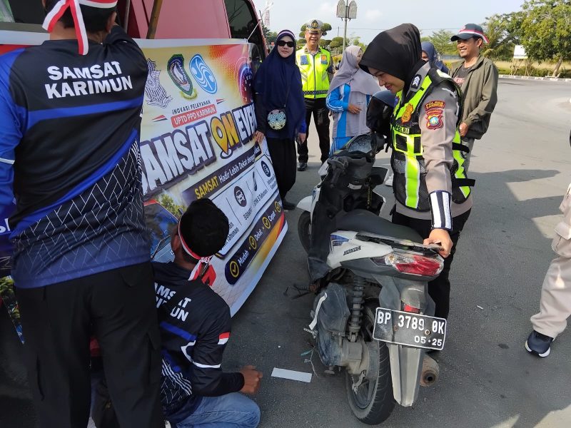 Satlantas Polres Karimun Sosialisasikan Pemutihan Pajak Kendaraan di Car Free Day