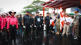 Mendung dan Hujan Tak Halangi 270 Regu Ramaikan Lomba Gerak Jalan di Karimun