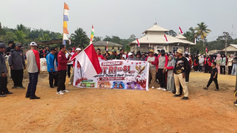 Warga Parit Seratus Kundur Semarakkan HUT Ke-81 RI dengan Jalan Santai dan Perlombaan